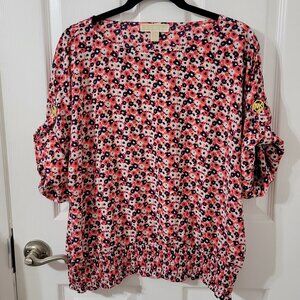 Michael Kors Geranium Blouse Top - Size Large